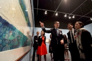 Photos 4/5/6/7/8:
The Cluba?s Executive Director, Charities, Douglas So tours the exhibition with Permanent Secretary for Home Affairs Raymond Young and other guests.