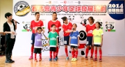 The Programmea?s ambassadors Tong Kin-man (1st left); Ngan Lok-fung (2nd left); Chan Wing-sze (2nd right) and Chak Ka-man (1st right) as well as young footballers share their passion for the sport.
