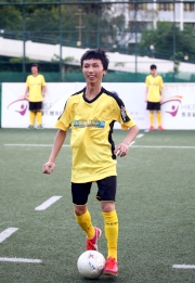 Photos 4/5/6:<br>
Visually impaired player Lam Wing-shun participates in the Blind Football tournament with Kitchee football team.  