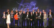 All presenters and award winners at the 2013/14 Champion Awards join for a group photo.