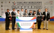 The Club's Head of Charities Projects Rhoda Chan (3rd right) joins Director of Leisure and Cultural Services Michelle Li (centre), FISAC-IRSF President Bram Herssens (4th left), FISAC-IRSF World Rope Skipping Championships 2014 Organising Committee Chairman Dr Patrick Ko (4th right), Hong Kong Rope Skipping Association President Professor Amy Ha (3rd left), Hong Kong College of Cardiology President Dr Chan Kam-tim (2nd right), Li Bing (2nd left),  division chief of  publicity, cultural and sports affairs at the Liaison Office of the Central Peoplea?s Government in HKSAR, Major Sports Events Committee Chairman William Ko (1st left) and Hong Kong Polytechnic University Executive Vice President Nicholas Yang  (1st right) to officiate at the opening ceremony of the Championships. Ms Chan says in line with the Cluba?s commitment to promoting healthy living, particularly to the younger generation, its sponsorship includes a school outreach programme and a Heart Health Ambassadors programme, which are designed to further promote heart-healthy habits and rope skipping in Hong Kong.