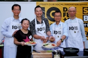 The Cluba?s Executive Director, Charities and Community Leong Cheung (2nd right) pictured with Secretary for the Environment Wong Kam-sing (1st right), The Hong Kong Polytechnic University President Professor Timothy Tong (1st left), celebrity chef Jacky Yu (centre) and Chan Qin-yan (2nd left) who is from a low-income family.