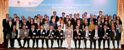 The Cluba?s Executive Director, Charities and Community Leong Cheung (1st row, 5th right), pictured with Secretary for Food and Health Dr Ko Wing-man (1st row, 6th left), Director of Health Dr Constance Chan (1st row, 6th right), Deputy Director General of the Health Emergency Response Office at Chinaa?s National Health and Family Planning Commission, Dr Wang Wenjie (1st row, 5th left), Former Director of Health Dr Lam Ping-yan (1st row, 4th right), Permanent Secretary for Food and Health Richard Yuen (1st row, 4th left), Hong Kong Academy of Medicine President Dr Donald Li (1st row, 3rd right), CHP Controller Dr T H Leung (1st row, 3rd left), Hospital Authority Chief Executive Dr Leung Pak-yin (1st row, 2nd right) and other guests.
