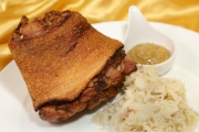 Roasted Pork Knuckle served with Sauerkraut and German Mustard(HK$110)