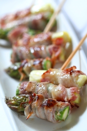 Bacon-Wrapped Asparagus Skewers 	$45