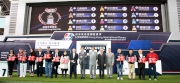LONGINES Hong Kong Cup - Officiating guests and connections of LONGINES Hong Kong Cup runners pose for a group photo at the barrier draw ceremony.