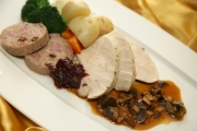 Roast Turkey with Chestnut Stuffing, Cranberry Sauce and Giblet Gravy