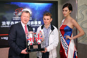 Photos 2,3,4,5,6,7: Mr Winfried Engelbrecht-Bresges presents a pair of tailor-made gloves printed with their representing country��s National Flag to each of the participating jockey: Ryan Moore representing UK (Photo 2), S��Manga Khumalo representing South Africa (Photo 3), Irad Ortiz Jr. representing USA (Photo 4 �V third from left is HKJC's Executive Director, Racing Mr William A Nader) ,Kerrin McEvoy representing Australia (Photo 5), Vincent Ho representing Hong Kong (Photo 6) andYuichi Fukunaga representing Japan (Photo 7).