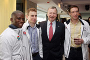From left - S��Manga Khumalo, Ryan Moore, Mr Winfried Engelbrecht-Bresges and Richard Hughes.  