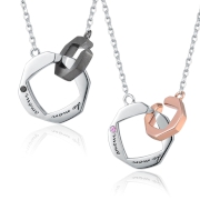 My Love Platinum Plated 925 Silver Couple Necklaces (worth HK$1,920)