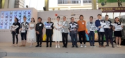 Group photo of celebrities and local designers such as Sandra Ng (6th left), Ekin Cheng (5th right), Kay Tse (3rd left), Jonathan Wong (3rd right) and Ma Wing-shing (4th right).