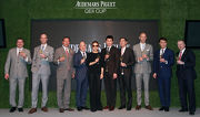 Dr Simon SO Ip (3rd from left), Chairman of HKJC; Mr Winfried Engelbrecht-Bresges (1st from right), CEO of HKJC; Mr William A Nader (1st from left), Executive Director of Racing of HKJC; senior officials from Audemars Piguet, and the owner of AP QEII Cup winner Blazing Speed, toast for the success of this year��s AP QEII Cup.