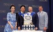 The Prince Jewellery and Watch Premier Cup Race Day is held today at Sha Tin Racecourse. Officiating guests kick off in the Jockey Club Box.From left: Mrs Emily Tang, Group Vice Chairman & Executive Director of Prince Jewellery & Watch Company, Dr Jimmy Tang, Group Chairman & CEO of Prince Jewellery & Watch Company, Mr Winfried Engelbrecht-Bresges, CEO, HKJC, Mr William A Nader, Executive Director, Racing, HKJC