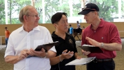 Photo 4<br>
(From left) John Ridley, Director of Racing Operations; trainer Almond Lee and Steve Railton, the Cluba?s Stipendiary Steward, select talented applicants at the riding test.