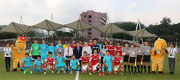 Group photo before the start of the 2015 Hong Kong Jockey Club Community Cup match.