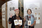 Some senior citizens tour the Journey for Active Minds: Jockey Club Museum Programme for the Elderly exhibition.