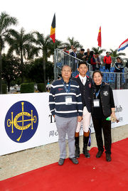 HKJC Equestrian Team member Kenneth Cheng delivered good performance today, and his parent came to cheer him.