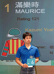 Assistant Trainer Tomohiro Takahashi draws Gate 6 for Maurice.