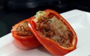 Roasted Sweet Pepper filled with Mixed Vegetables & Cheese