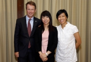 (From left) Andrew Harding, the Cluba?s Executive Director, Racing Authority; apprentice jockey Kei Chiong and Amy Chan, Racing Development Board Executive Manager and Headmistress of the Apprentice Jockeysa? School, attend the media session to launch the latest intake of the Racing Trainees Programme.