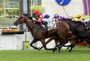 Joao Moreira rode Joyful Trinity for a win in a Class 2 1600m event at Sha Tin on 26 June.