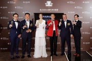 Officiating guests toast success of Oriental Watch 55th Anniversary Sha Tin Trophy ��Gentlemen��s Bow-tie Day��. <br>(From left) Mr. Anthony Tsang, Marketing Manager of Oriental Watch Holdings Limited <br>Mr. Dennis Yeung, Managing Director of Oriental Watch Holdings Limited<br>Renowned actress Ms. Grace Wong<br>Celebrity Owner Mr. Edmond So <br>Mr. Anthony Kelly, Executive Director of Racing Business and Operations of The Hong Kong Jockey Club<br>Mr. Stanley Lam, General Manager of Oriental Watch Company Limited