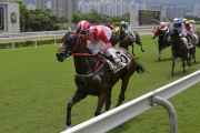 Sam Clipperton steers Ace King to an impressive victory over the Sha Tin straight course earlier this season.