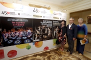 The Club's Head of Charities (Grant Making aᡧ Sports, Recreation, Arts and Culture) Rhoda Chan (left) with Hong Kong Arts Festival Chairman Victor Cha (centre) and Executive Director Tisa Ho (right).
