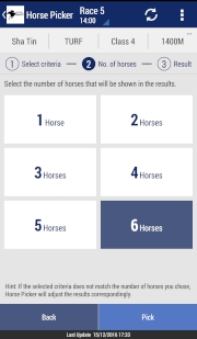 Horse Selector Step 2 �V Specify number of horses