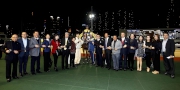 Happy connections of Sea Jade celebrate their runner��s victory in the winners�� circle.