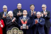 6, 7, 8<br>At the trophy presentation ceremony, Club Steward Lester Kwok presents the Queen��s Silver Jubilee Cup trophies to the owner representative of Helene Paragon, trainer John Moore and jockey Tommy Berry.