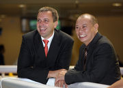 Chris So (right) spent 10 years as assistant to three-time Hong Kong Champion Trainer Caspar Fownes (left).  