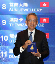 Mr Anthony Chow, Deputy Chairman of the HKJC, unveils the first drawn runner Peniaphobia at the Chairman��s Sprint Prize barrier draw ceremony at Sha Tin Racecourse this morning.