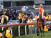 Joao Moreira was ecstatic after winning the LONGINES Hong Kong Cup atop Designs On Rome.