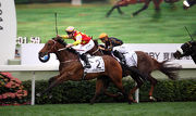 Designs On Rome gets the better of Able Friend in the 2014 BMW Hong Kong Derby.