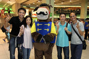 The Club��s Horse Mascot makes appearance for photo opportunities with racing fans.