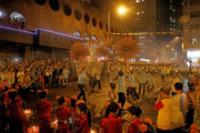 Photos 4/5:<br>
The sparkling night parade of the Tai Hang Fire Dragon Dance is believed to drive away infectious diseases and bring good fortune.
