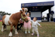 Little spectators enjoyed themselves at the HKJC exhibition booth area.   