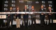 Club Chairman Dr Simon Ip (3rd right) joins President of FEI Group VIII Jack Huang (2nd left), President of EEF Dr Hanfried Haring (1st right), Hong Kong Equestrian Federation President Michael Lee (1st left), Chief Executive Officer of EEM Chistophe Ameeuw (2nd right) and Chairman of Asia Horse Week Raphael Le Masne de Chermont (3rd left) at the Asia Horse Week ribbon-cutting ceremony. 