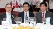 From left: Club Steward The Hon Martin C K Liao, Chairman of Kwai Tsing District Council Fong Ping and Chairman of The Ping Wo Fund Dr Yau Wing-kwong. 