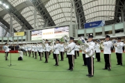 The Hong Kong Police Silver Band salutes officiating guests and Club Stewards.