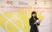 The Cluba?s Head of Charities Projects Rhoda Chan hopes local football teams can achieve good results in the AFC U-14 Championship 2014 Qualifiers.