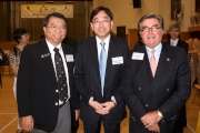 (From right) Club Chairman T Brian Stevenson, Secretary for Food and Health Dr Ko Wing-man and Deputy Director of Hong Kong St. John Ambulance Dr David Lee officiate at the launching ceremony of the Jockey Club a?Heart-safe Schoola? Project.