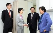 Photos 4, 5, 6, 7: Guests tour the Hong Kong Breast Cancer Foundation Breast Health Centre.