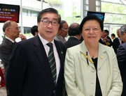 Club Steward Dr Rita Fan Hsu Lai Tai (right) and The Hong Kong Society for the Aged Vice-Chairman George Yuen (left).