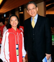 Club Steward Anthony W K Chow with one of the Hong Kong riders.