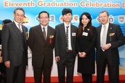 Club Steward Anthony W K Chow (1st left),  Chief Executive Officer Winfried Engelbrecht-Bresges (1st right), the Hong Kong Institute of Education President Prof Anthony Cheung (2nd left) and scholars.