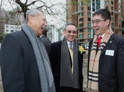 Club Steward Anthony W K Chow (centre), Secretary for Education Michael Suen (left) and the Cluba?s Executive Director, Charities, Douglas So (right). 