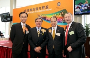 Club Chairman T Brian Stevenson (2nd left), Secretary for Labour and Welfare The Hon Matthew Cheung Kin-chung (2nd right), Director of Social Welfare Patrick Nip (1st left) and Club Chief Executive Officer Winfried Engelbrecht-Bresges (1st right).