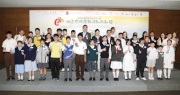 The Club's Executive Director, Charities, Douglas So (2nd row, 8th left), Permanent Secretary for the Environment Anissa Wong (2nd row, 9th left) and General Secretary of Hong Chi Association Aldan Kwok (2nd row, 10th left) pictured with the representatives of the co-organisers and students from the participating schools.